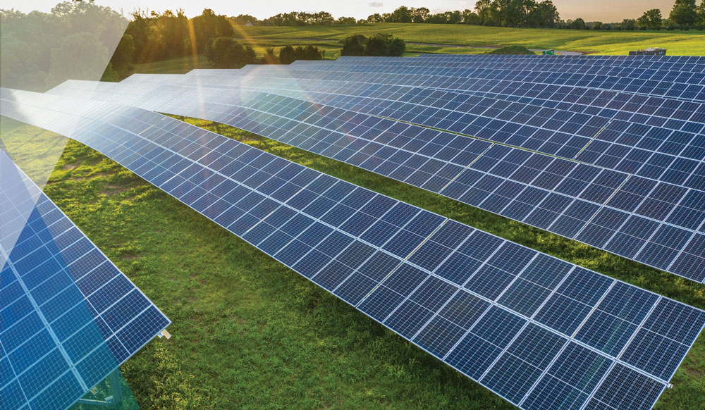 picture of solar panels in field